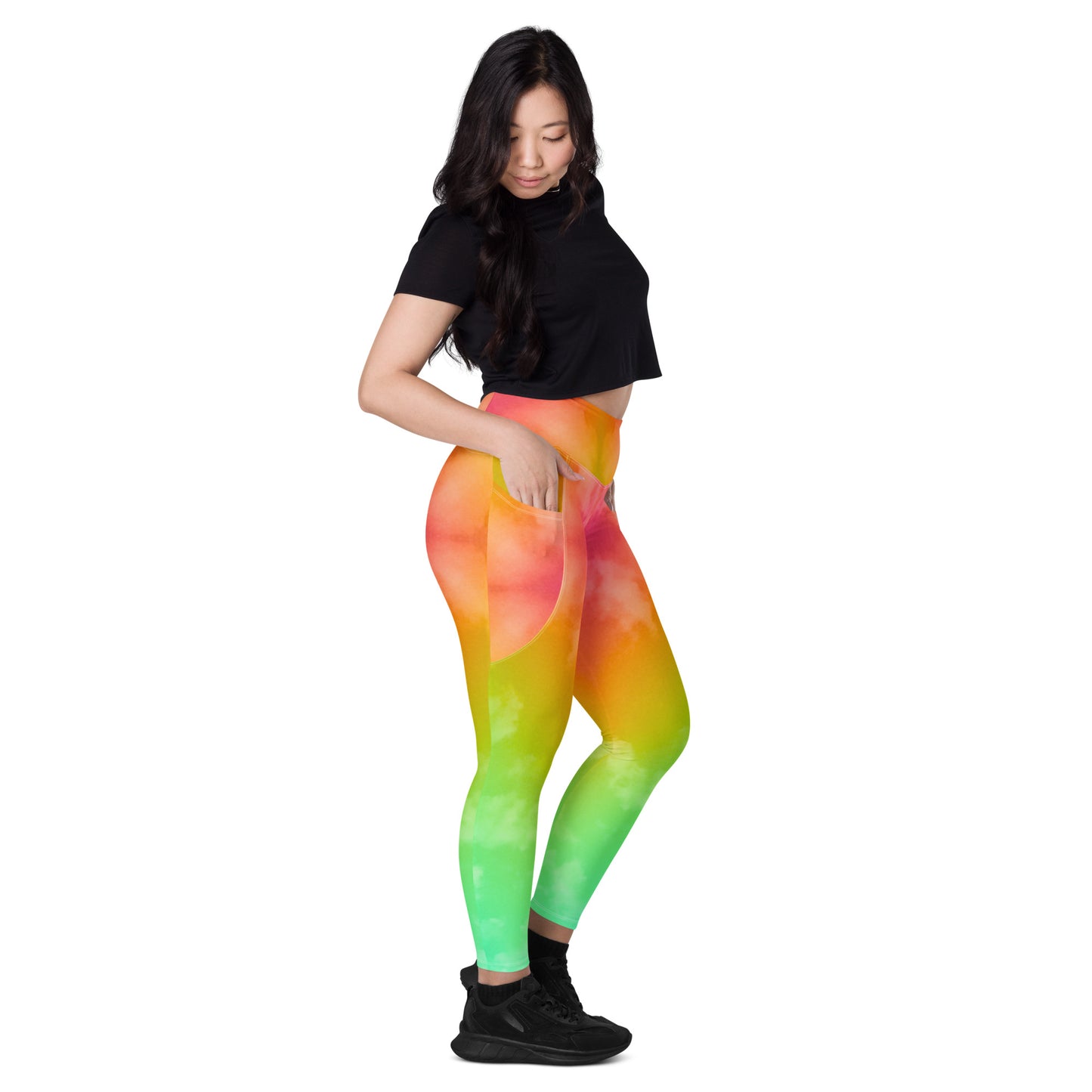 Leggings de mujer Rainbow Cloud con bolsillos