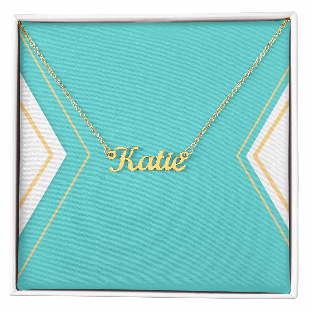 Name Necklace in Polished Steel or 18k Gold