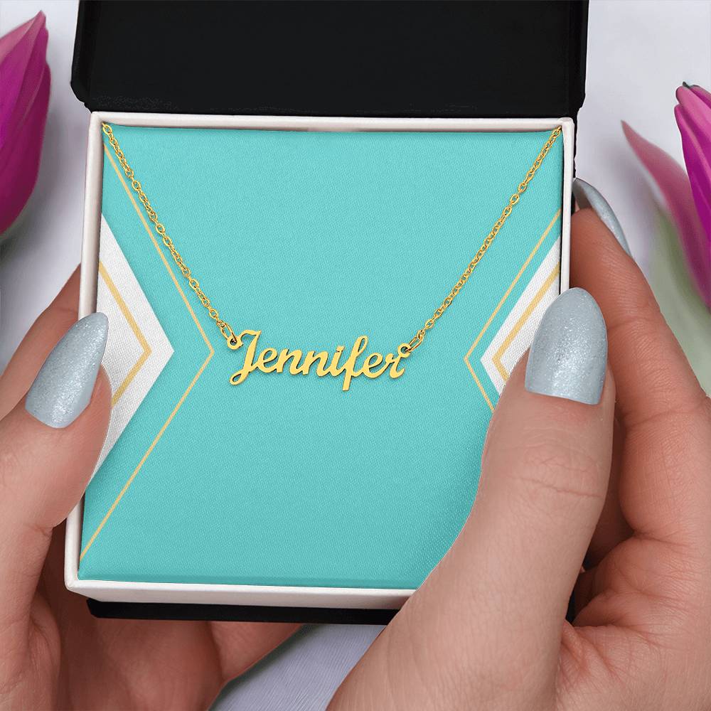 Name Necklace in Polished Steel or 18k Gold