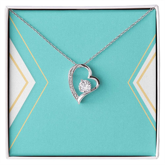 Forever Love Necklace in 14k White Gold and 18K Yellow Gold