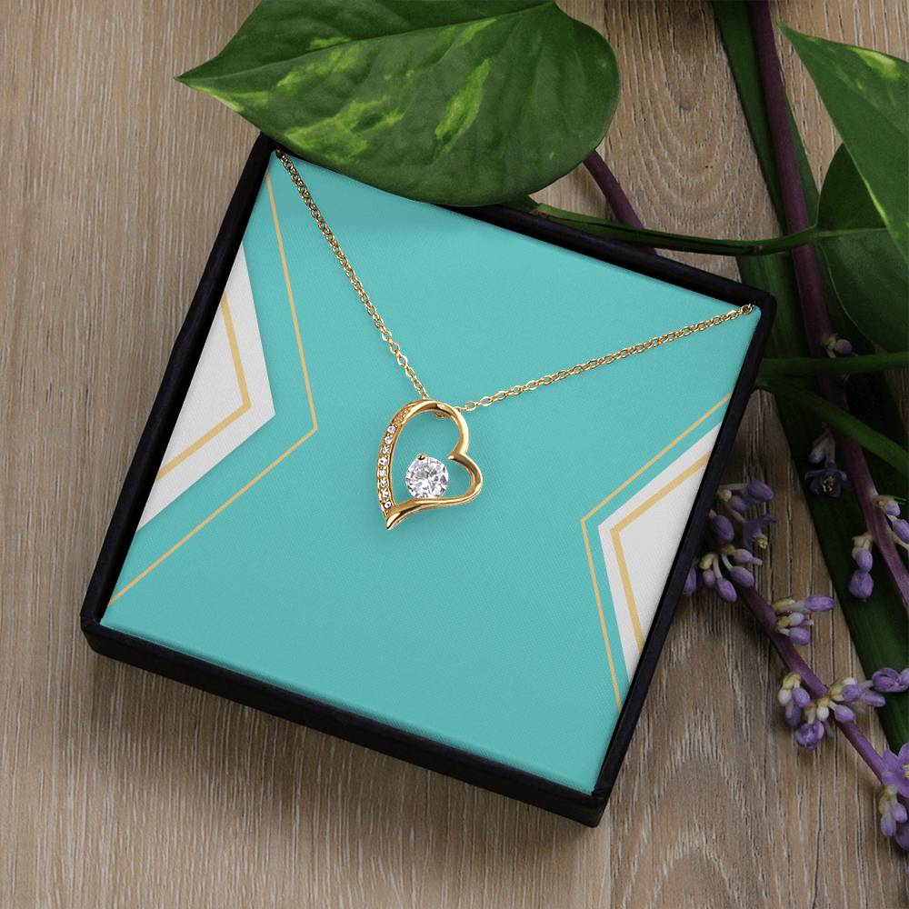 Forever Love Necklace in 14k White Gold and 18K Yellow Gold