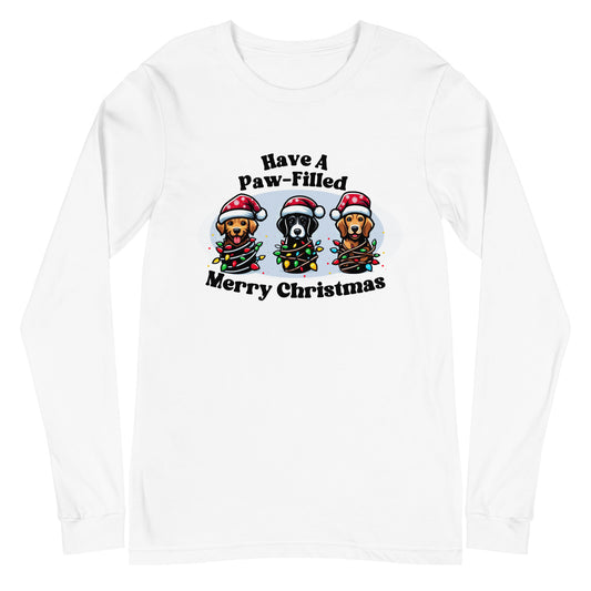 Have a Paw-Filled Merry Christmas Unisex Long Sleeve Tee