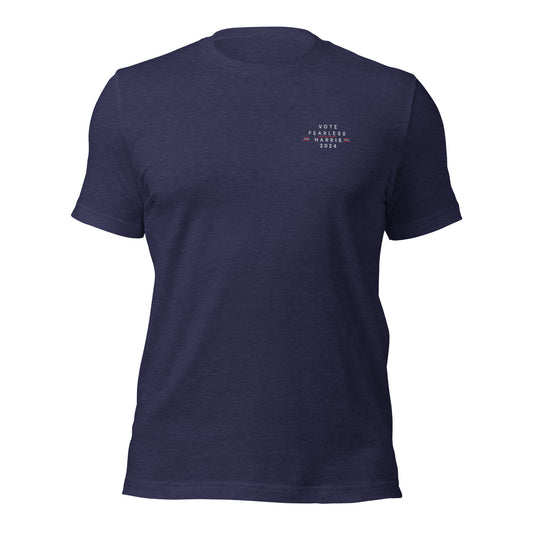 Vote Fearless. Harris 2024. Unisex Embroidered T-Shirt