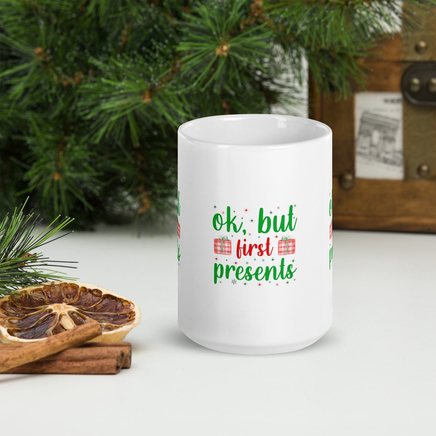 Ok, but first presents White Christmas Mug