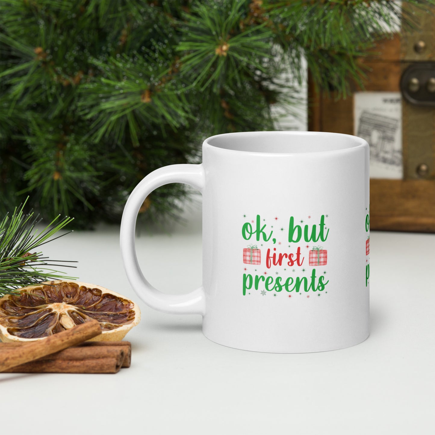 Ok, but first presents White Christmas Mug