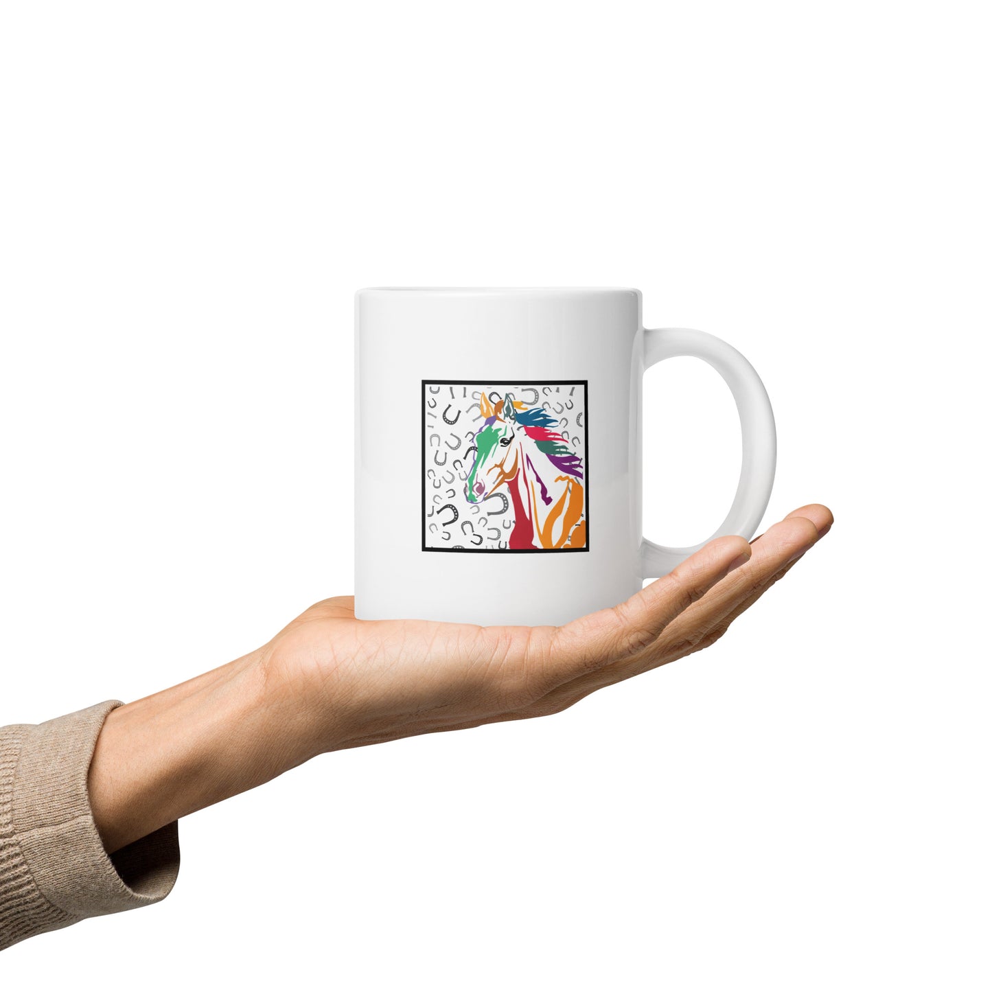 Rainbow Horse of Luck White Coffee Mug