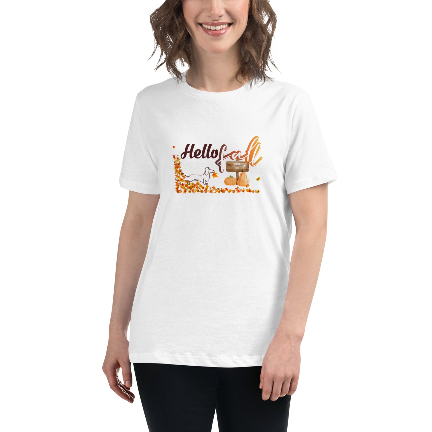 Hello Fall Dachshund - Camiseta para mujer