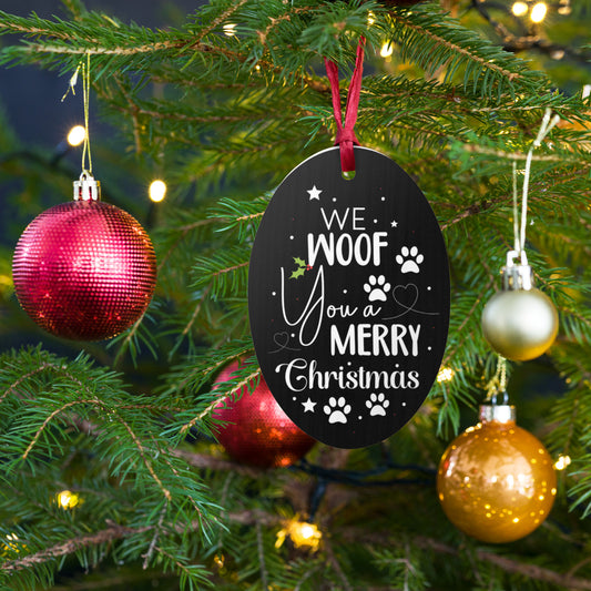 We Woof You A Merry Christmas Wooden Ornament