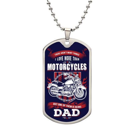 Placa de identificación - Ama a papá más que a las motocicletas