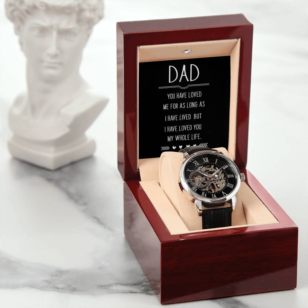 Men's Openwork Watch with Dad message box