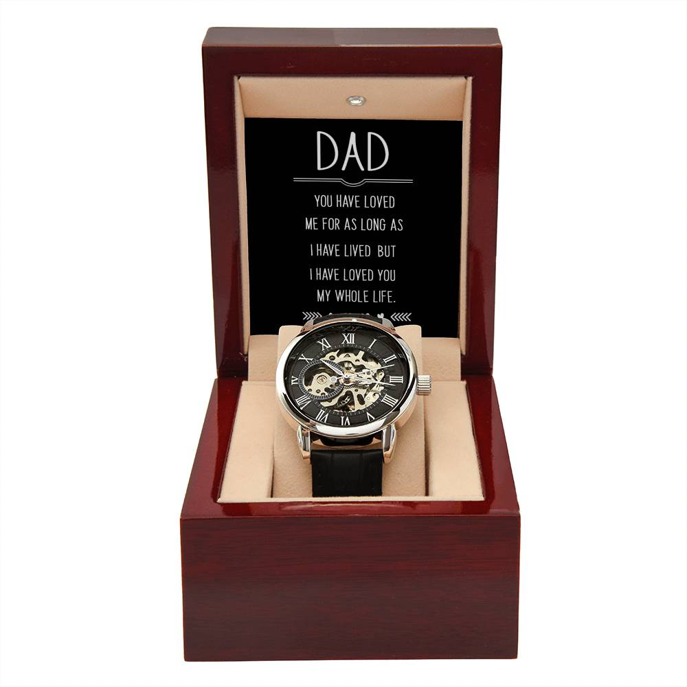 Men's Openwork Watch with Dad message box