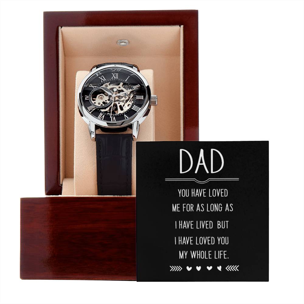 Men's Openwork Watch with Dad message box