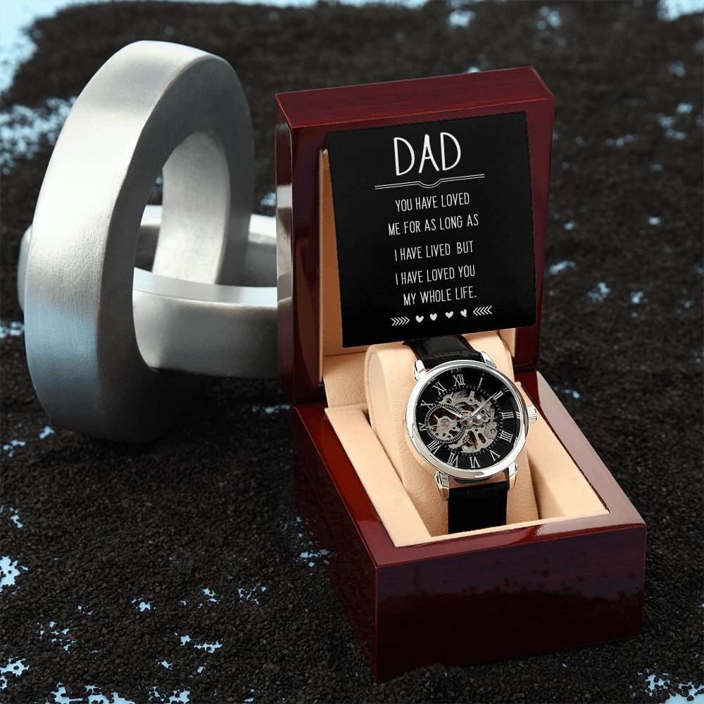 Men's Openwork Watch with Dad message box