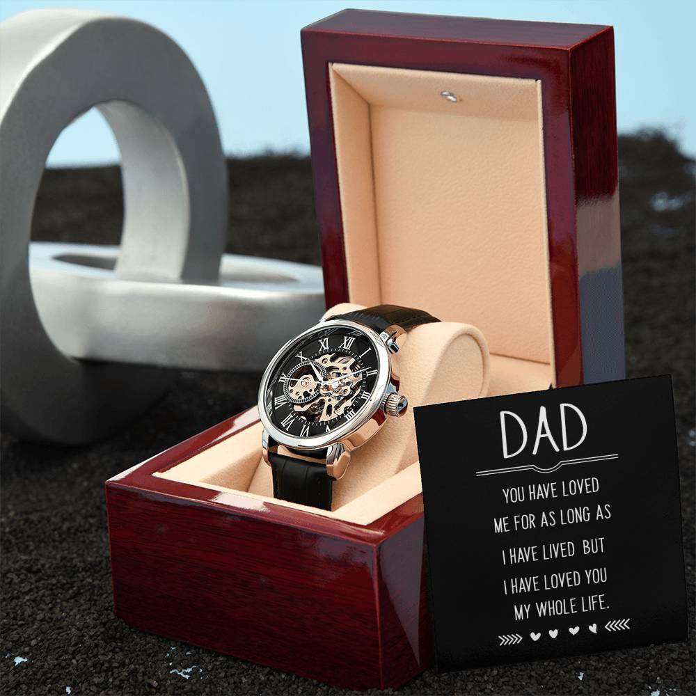 Men's Openwork Watch with Dad message box