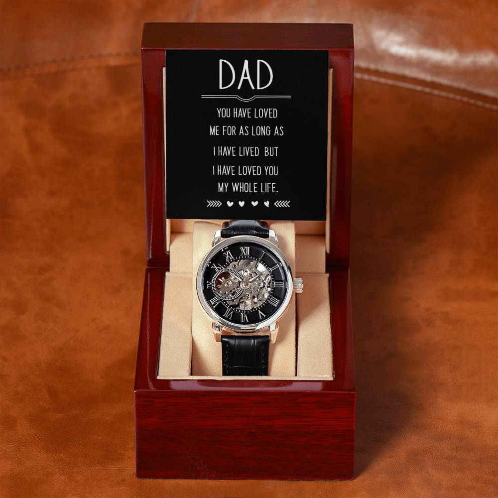 Men's Openwork Watch with Dad message box