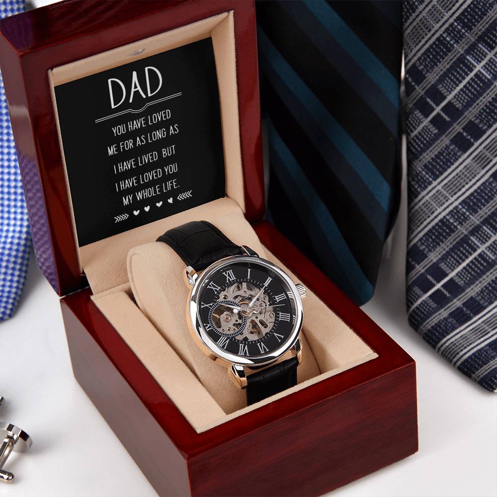 Men's Openwork Watch with Dad message box