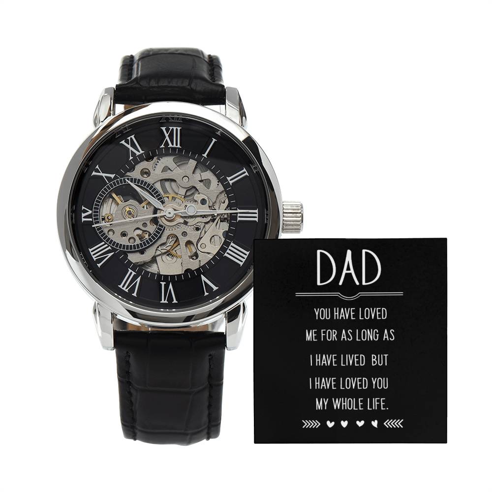 Men's Openwork Watch with Dad message box