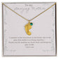 Baby Feet with Birthstones necklace with message box