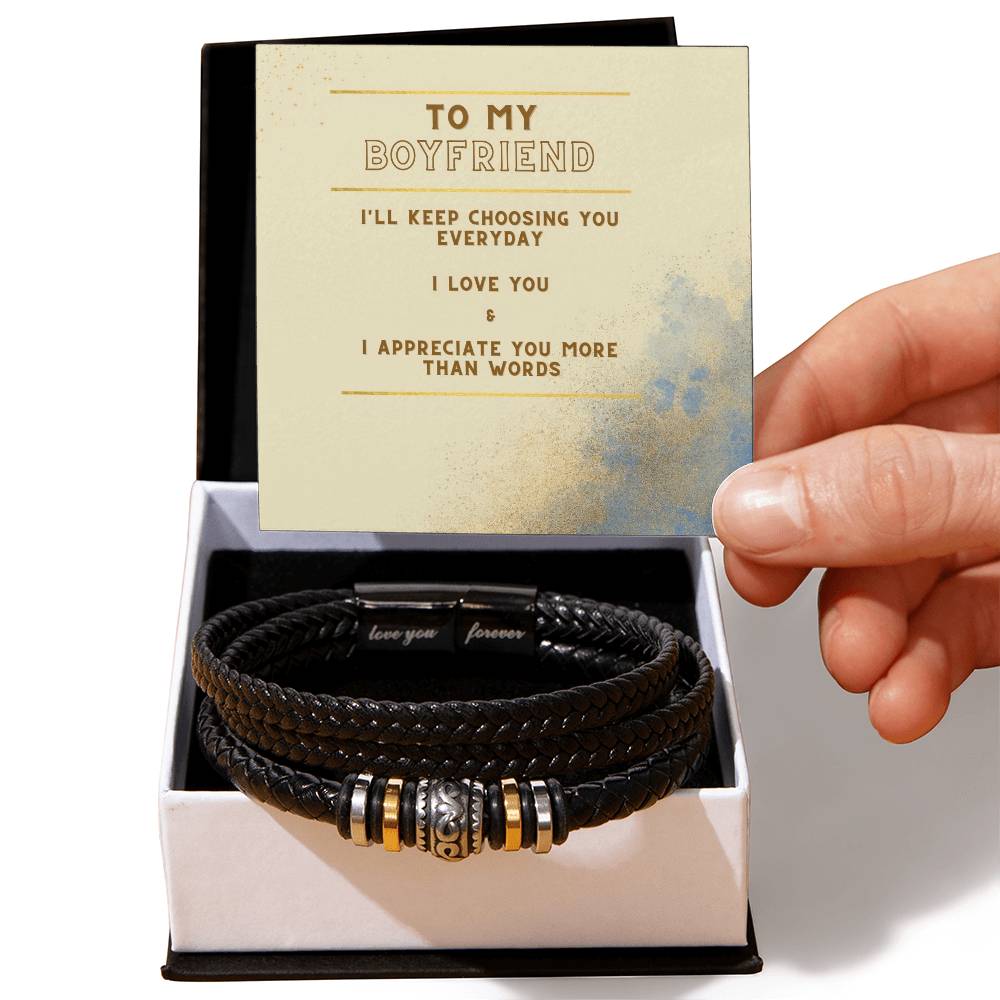 Love you Forever Bracelet with Boyfriend message box