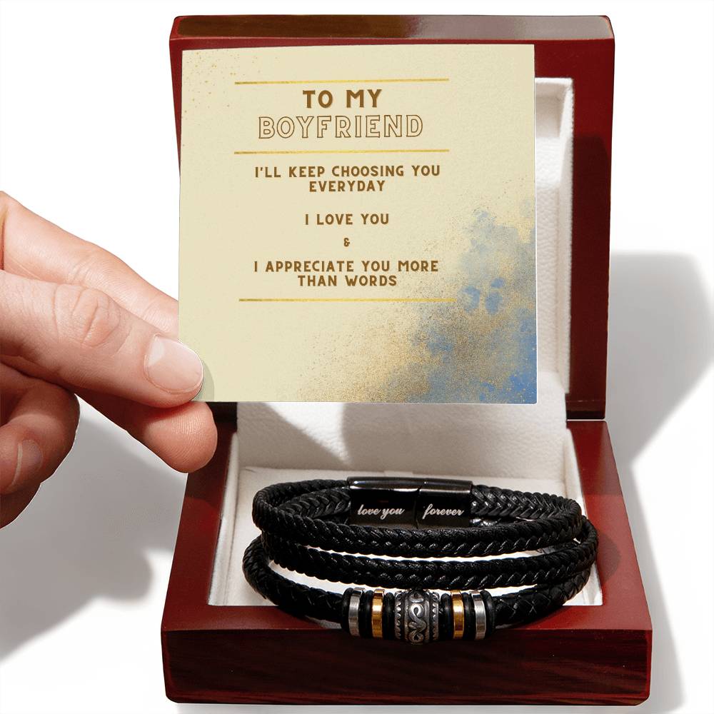 Love you Forever Bracelet with Boyfriend message box