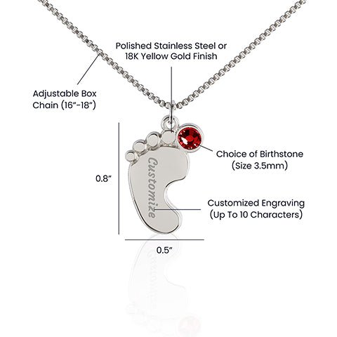 Collar Pies de Bebé con cuadro de mensaje de Suegra