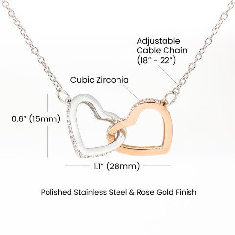 Interlocking Hearts Necklace with Message Box to Wife